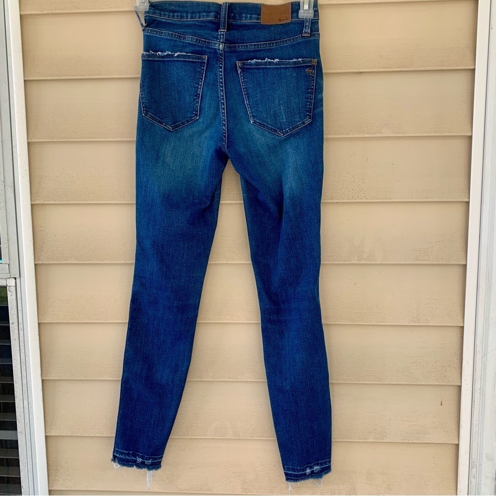 Madewell High-Rise Skinny Jeans: Drop-Hem Edition distressed Size 25 Dark wash - Picture 8 of 8